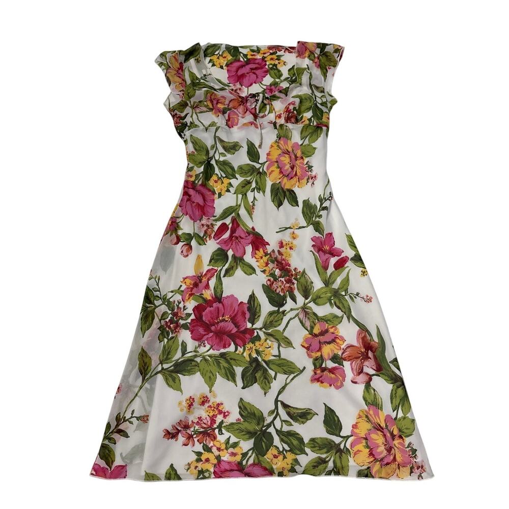 Rampage Y2k Vintage Womens 9 Medium Floral Midi Dress Cottagecore Dainty Fairy